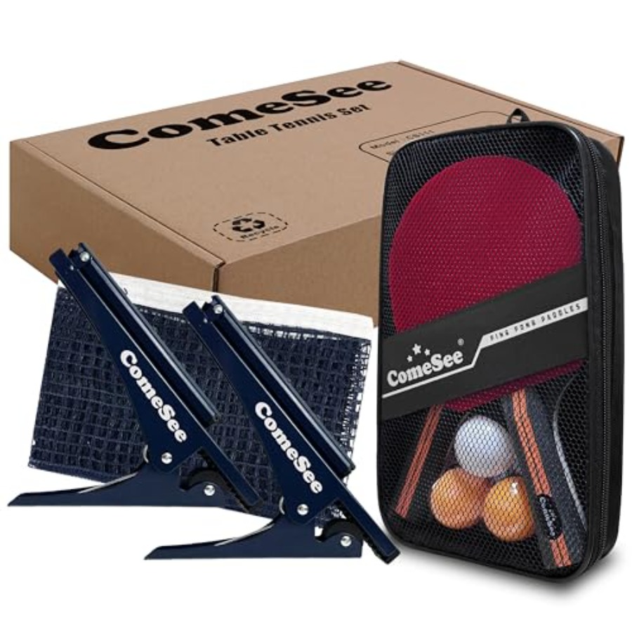 Ping Pong Ball Set - Ping Pong Net with Collapsible Clamps