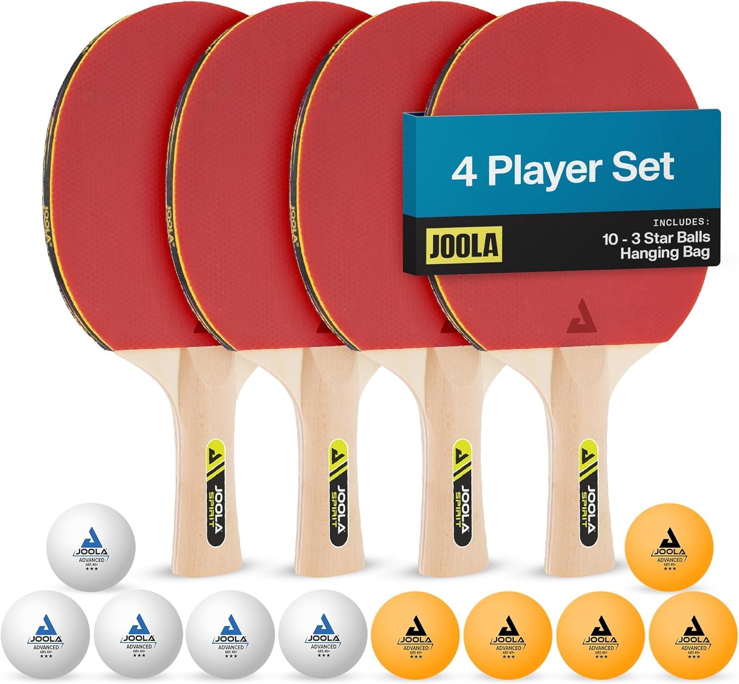Ping Pong Ball Set - Table Tennis Paddles Set of 4,