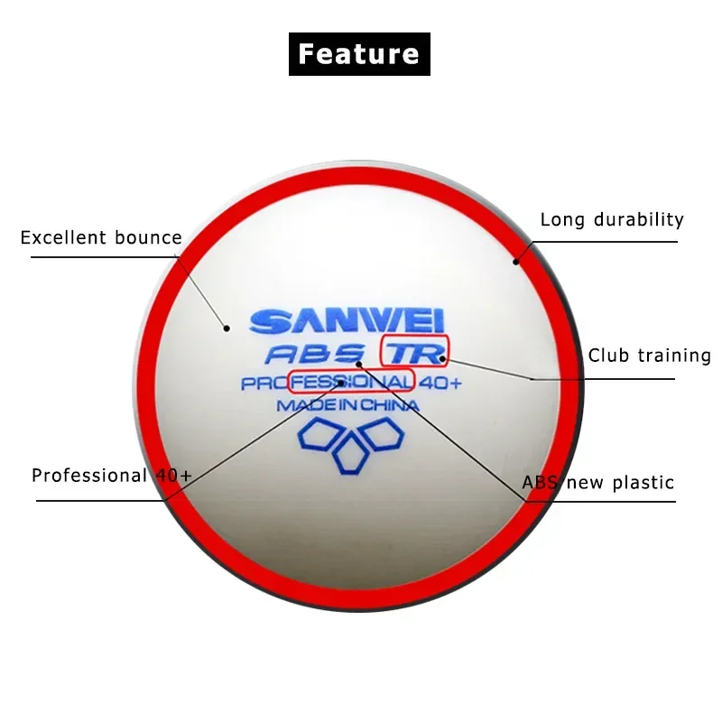 SANWEI-ABS TR 3 Star Table Ten - Ping Pong Ball Set avis et prix