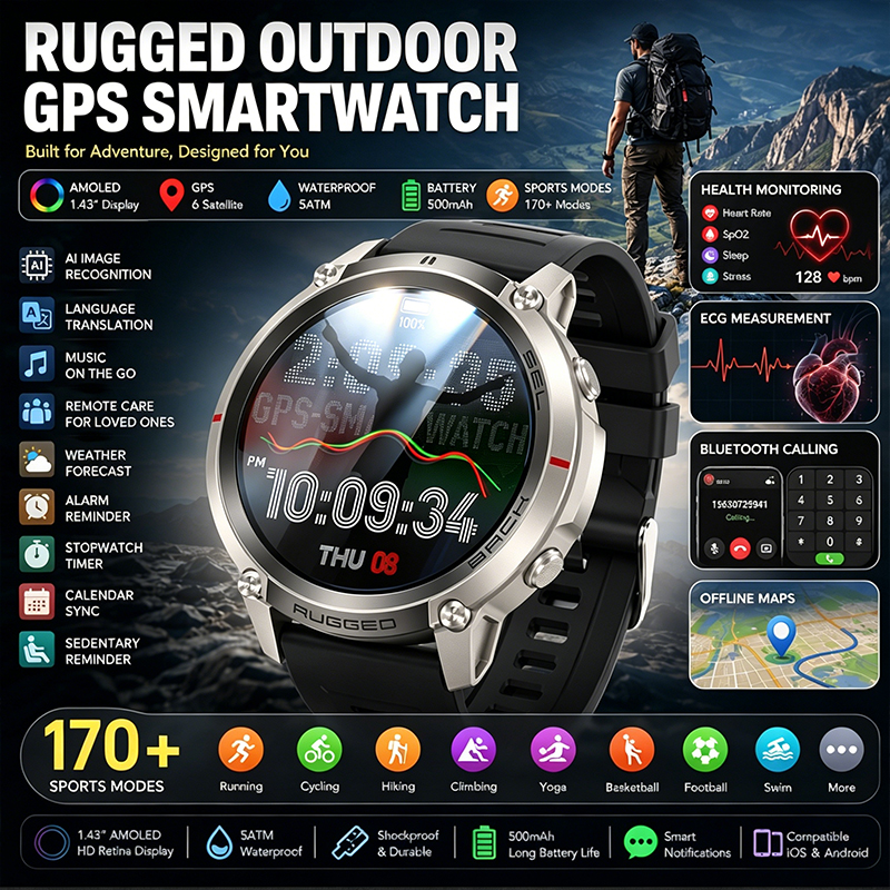 GPS Outdoor Sports Watch1.43 A - Sports Equipment In Spanish avis et prix