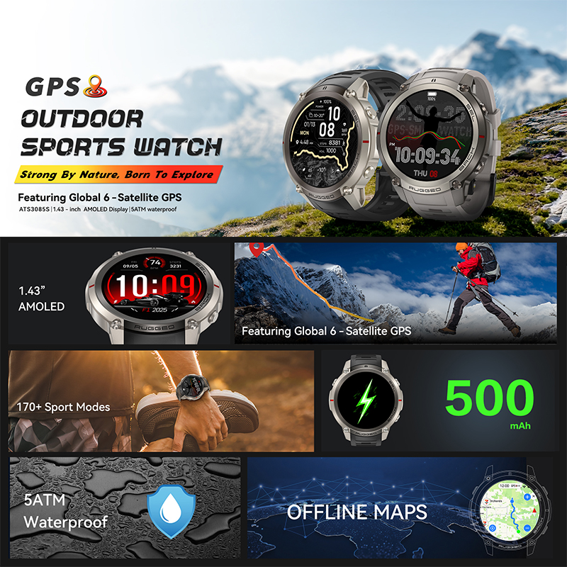 GPS Outdoor Sports Watch1.43 A - Sports Equipment In Spanish avis et prix