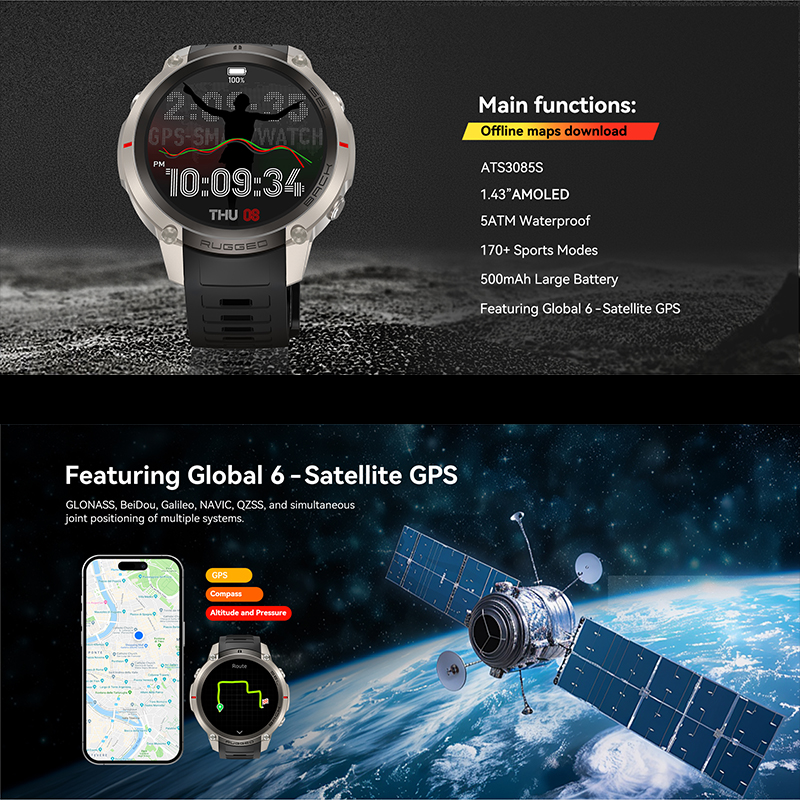 GPS Outdoor Sports Watch1.43 A - Sports Equipment In Spanish avis et prix